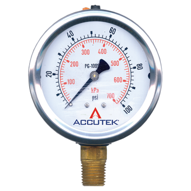 Fairview PG-160SG25 0-160PSI Liquid Gauge - 2.5in Face - 1/4 MPT Stem