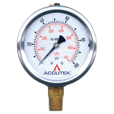 Fairview PG-3000SG25 0-3000PSI Liquid Gauge - 2.5in Face - 1/4 MPT Stem