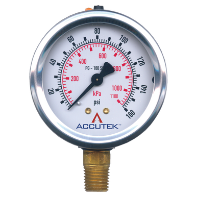 Fairview PG-1500SG25 0-1500PSI Liquid Gauge 2.5In Face 1/4 Male NPT Stem