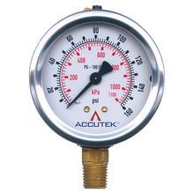 Load image into Gallery viewer, Fairview PG-1500SG25 0-1500PSI Liquid Gauge 2.5In Face 1/4 Male NPT Stem