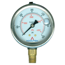 Load image into Gallery viewer, Fairview PG-600SG25 0-600PSI Liquid Gauge - 2.5in Face - 1/4 MPT Stem