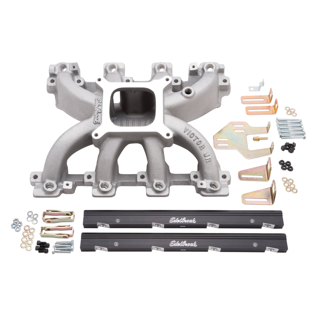 Edelbrock 29086 Victor Jr. Small Block Chevy LS1 EFI Intake Manifold and Fuel Rail Kit