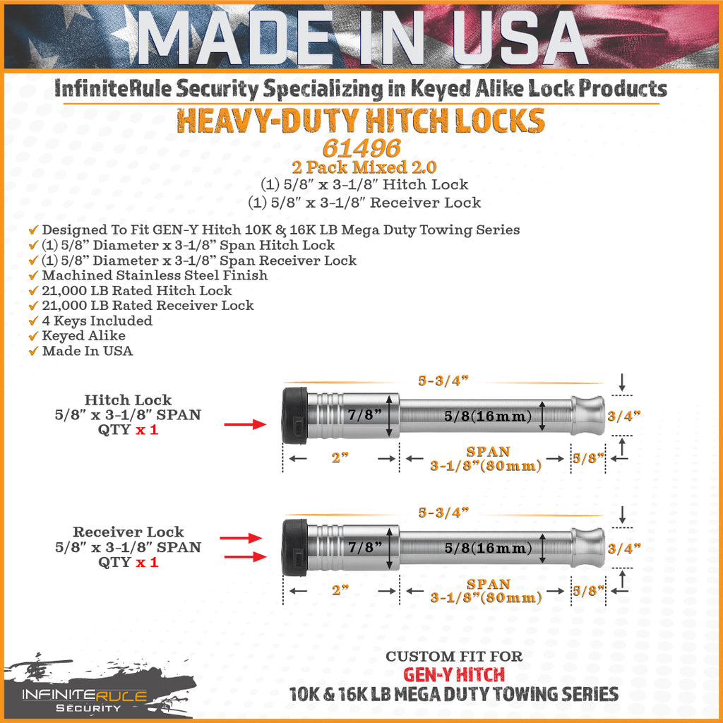 GEN-Y Hitch GH-103908 InfiniteRule Security Lock
