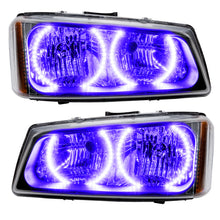 Load image into Gallery viewer, 03-06-Chevrolet-Silverado-Pre-Assembled-Led-Halo-Headlights--UvPurple