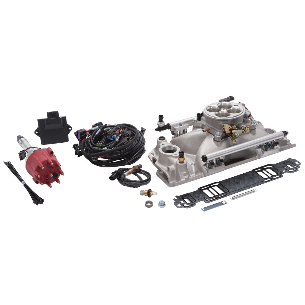 Edelbrock 35770 Pro-Flo 4 EFI Traditional 4150-Style Kit #35770 1986 & Earlier Chevy Small-Block for Select Chevrolet 3B, Chevrolet 3C, Chevrolet 3D, Chevrolet 3E, Chevrolet 3F, Chevrolet 3G, Chevrolet B60, Chevrolet Bel Air, Chevrolet Biscayne,
