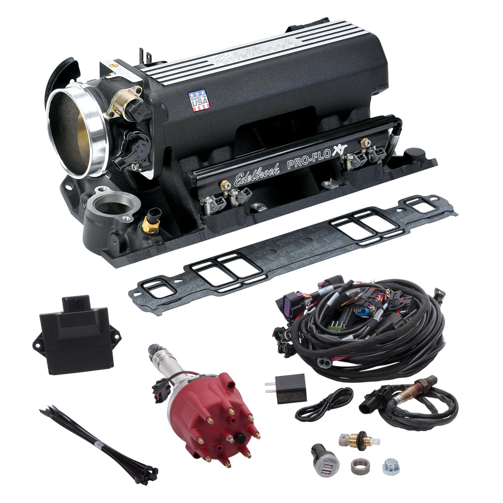 Edelbrock 35813 Pro-Flo 4 EFI XT-Style Kit #35813 For 1986 & Earlier Chevy Small-Block for Select Chevrolet 3B, Chevrolet 3C, Chevrolet 3D, Chevrolet 3E, Chevrolet 3F, Chevrolet 3G, Chevrolet B60, Chevrolet Bel Air, Chevrolet Biscayne, Chevrolet Blazer,