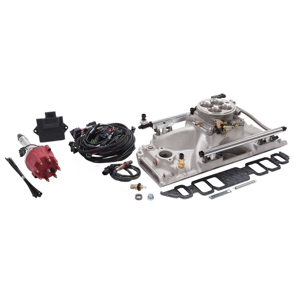 Edelbrock 35850 Pro-Flo 4 EFI Traditional 4150-Style Kit #35850 For Chevy BB Rectangle Port for Select Chevrolet Bel Air, Chevrolet Biscayne, Chevrolet Blazer, Chevrolet Brookwood, Chevrolet C10, Chevrolet C10 Pickup, Chevrolet C10 Suburban, Chevrolet