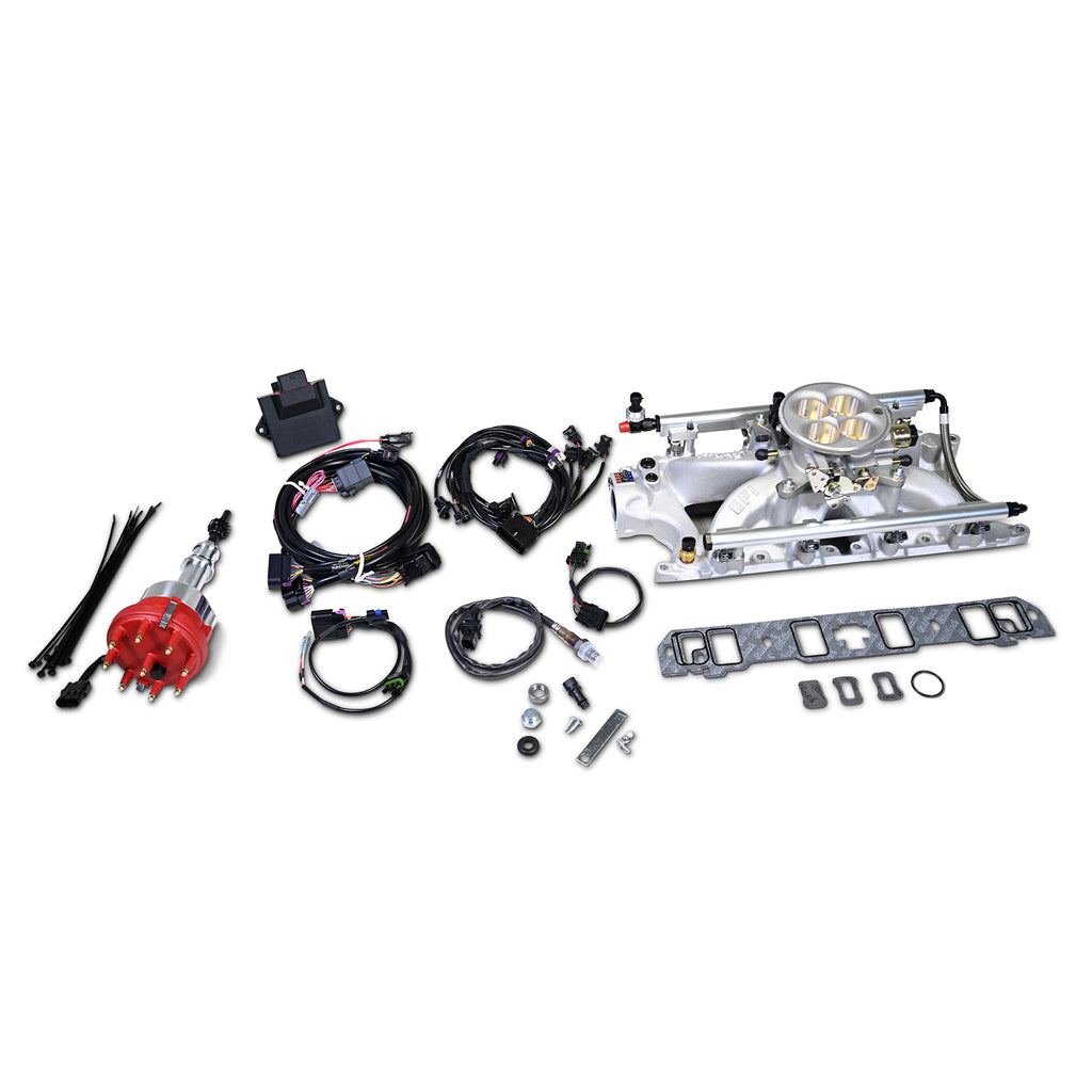 Edelbrock 35930 Pro-Flo 4 EFI Traditional 4150-Style Kit #35930 For Ford SB Windsor 289, 302 for Select Ford 300, Ford B-100, Ford B-150, Ford B-200, Ford B-200 Panel, Ford Bronco, Ford Cougar, Ford Country Sedan, Ford Country Squire, Ford Custom, Ford