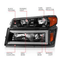 Load image into Gallery viewer, 04-12-Gm-ColoradoCanyonI-Series-Crystal-Headlights---W-Light-Bar-Black-Housing-4Pcs