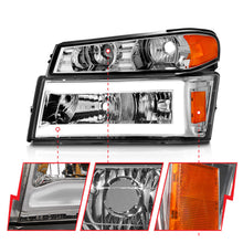 Load image into Gallery viewer, 04-12-Gm-ColoradoCanyonI-Series-Crystal-Headlights---W-Light-Bar-Chrome-Housing-4Pcs