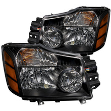 Load image into Gallery viewer, 0407-ArmadaTitan-Headlights-Black-With-Amber-Reflectors-DriverPassenger
