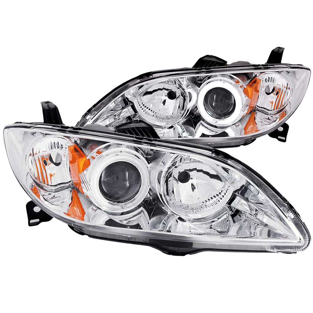 0407-Mazda-3-4Dr-Headlights-Chrome-Clear-Projector-With-Halos-DrivePass