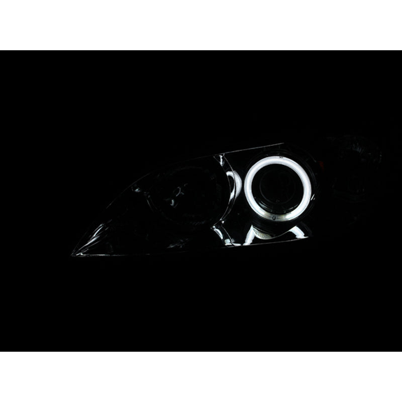 0407-Mazda-3-4Dr-Headlights-Chrome-Clear-Projector-With-Halos-DrivePass