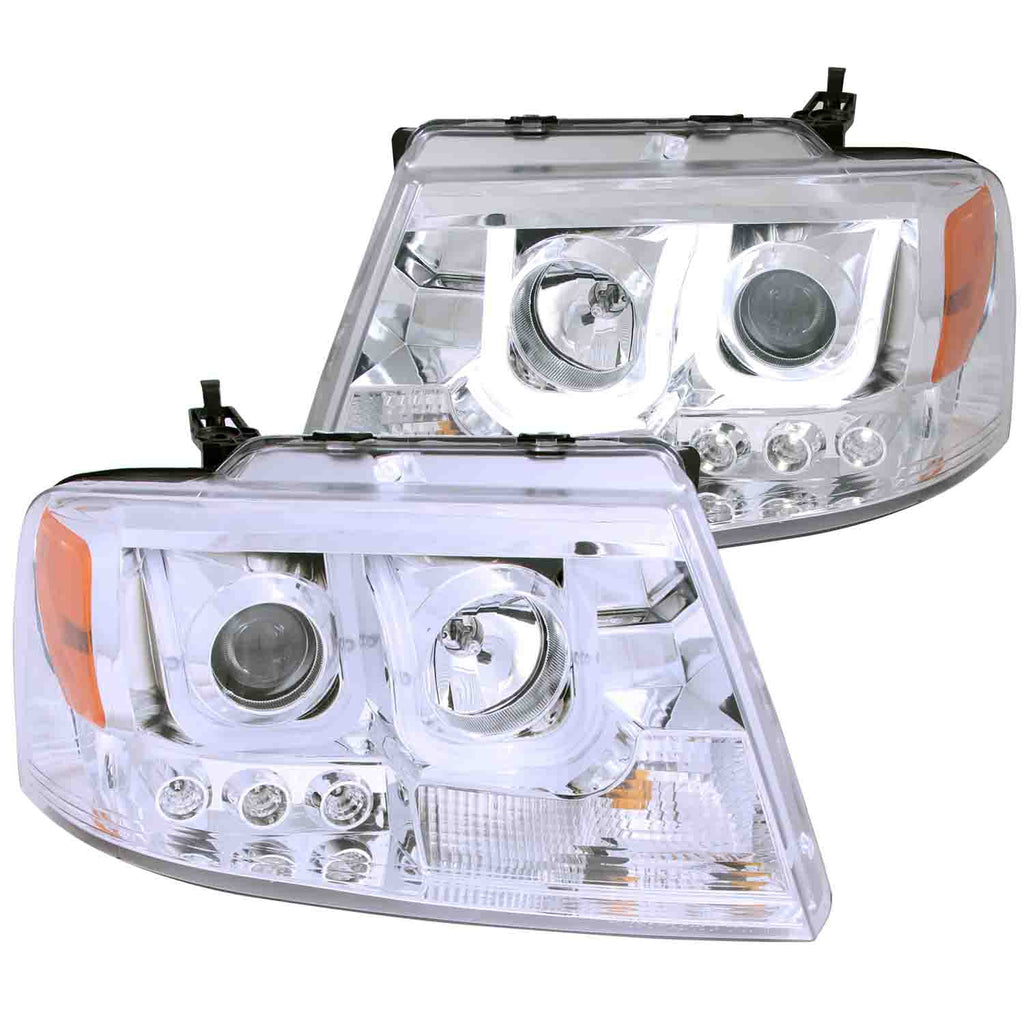 0408-F1500608-Lincoln-Mark-Lt-1-Pc.-Projector-Chrome-Clear-With-Ubar-Headlights-DrivPass