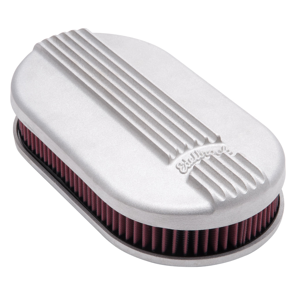 Edelbrock 41159 Classic Series Satin Small Oval Cast Air Cleaner for Single 4-bbl Carb