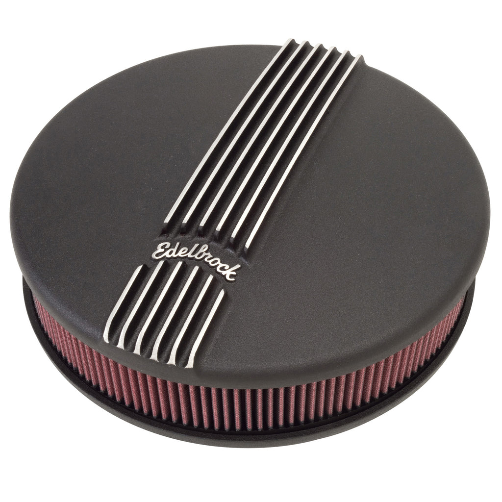 Edelbrock 41173 Classic Series Black Round Cast Air Cleaner for Single 4-bbl Carb - 3" Element