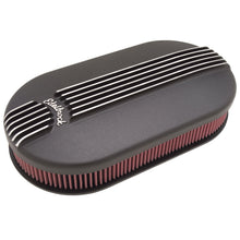 Load image into Gallery viewer, Edelbrock 41193 Pro-Flo Black Large Oval Cast Air Cleaner for Dual-Quads - 2.4" Element