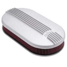 Load image into Gallery viewer, Edelbrock 41199 Pro-Flo Satin Large Oval Cast Air Cleaner for Dual-Quads - 2.4" Element