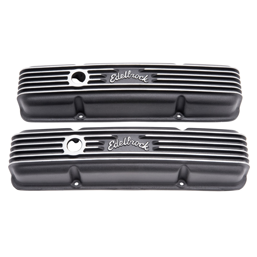 Edelbrock 41433 Classic Series Valve Cover for Chevy 262-400 V8 1959-86