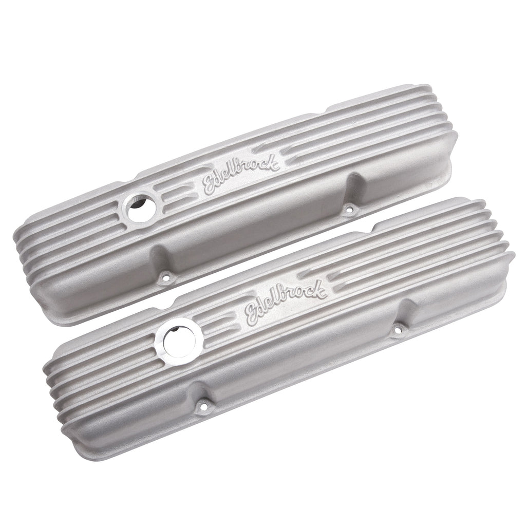Edelbrock 41449 Classic Series Valve Cover for Chevy 262-400 V8 1959-86