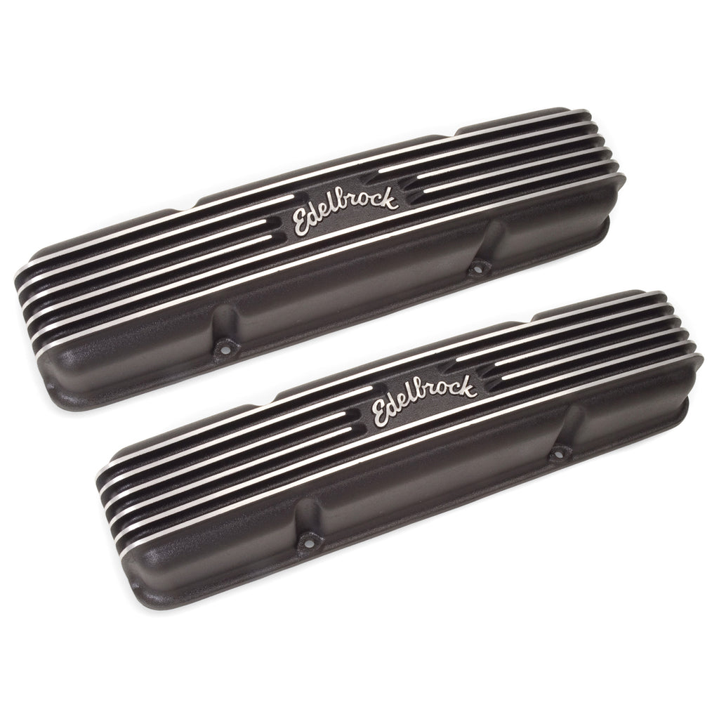 Edelbrock 41453 Classic Series Valve Cover for Chevy 262-400 V8 1959-86 for Select Buick Century, Buick LeSabre, Buick Regal, Buick Skylark, Chevrolet Bel Air, Chevrolet Biscayne, Chevrolet Blazer, Chevrolet Brookwood, Chevrolet C10, Chevrolet C10