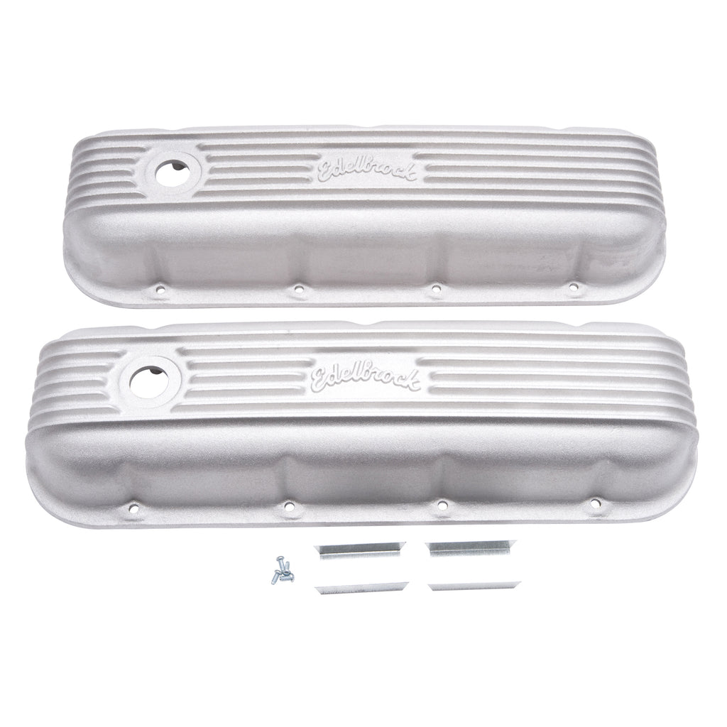 Edelbrock 41859 Classic Series Valve Cover for Chevy Big-Block V8 1965 & Later for Select Chevrolet Bel Air, Chevrolet Biscayne, Chevrolet Blazer, Chevrolet Brookwood, Chevrolet C10, Chevrolet C10 Pickup, Chevrolet C10 Suburban, Chevrolet C20, Chevrolet