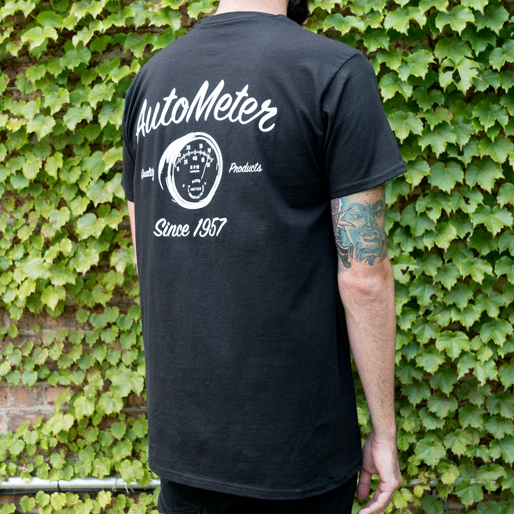 AutoMeter 0423M T-SHIRT, ADULT MEDIUM, BLACK, 'VINTAGE'
