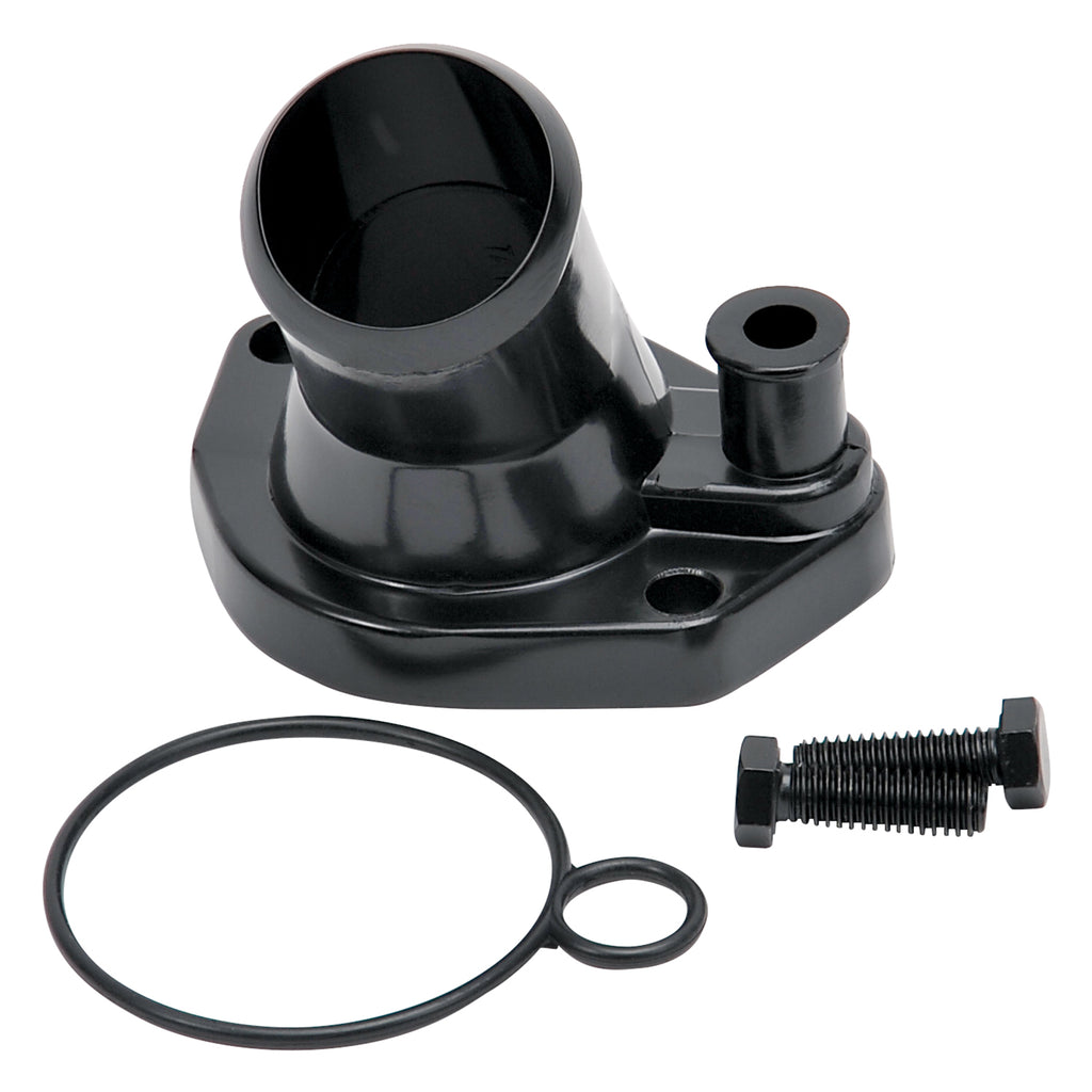 Edelbrock 48143 Edelbrock 15 Deg. Steel Waterneck for Small-Block Ford V8 Black Finish