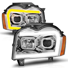 Load image into Gallery viewer, 05-07-Jeep-Grand-Cherokee-Projector-Headlights---W-Light-Bar-Switchback-Chrome-Housing
