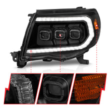 Load image into Gallery viewer, 05-11-Toyota-Tacoma-Full-Proj-Headlights-WLght-Bar-Swchbk-Seq.-Blk.-Housing-WInitiation-Light