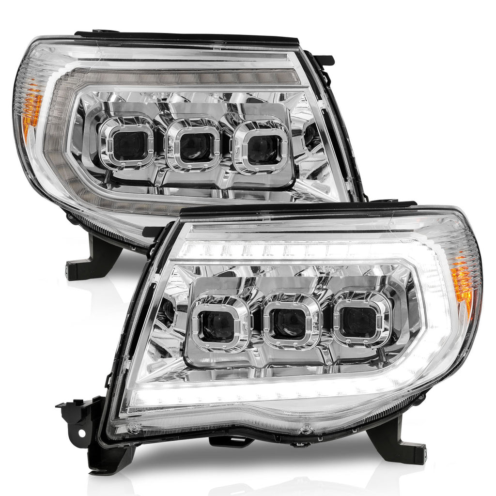 05-11-Toyota-Tacoma-Led-Projector-Headlights-WLight-Bar-Swtchbk-Seq.-Chrome-WInitiation-Light