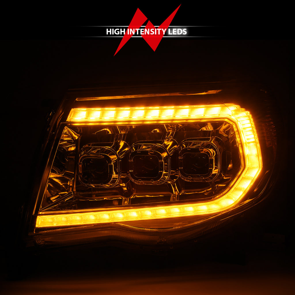 05-11-Toyota-Tacoma-Led-Projector-Headlights-WLight-Bar-Swtchbk-Seq.-Chrome-WInitiation-Light