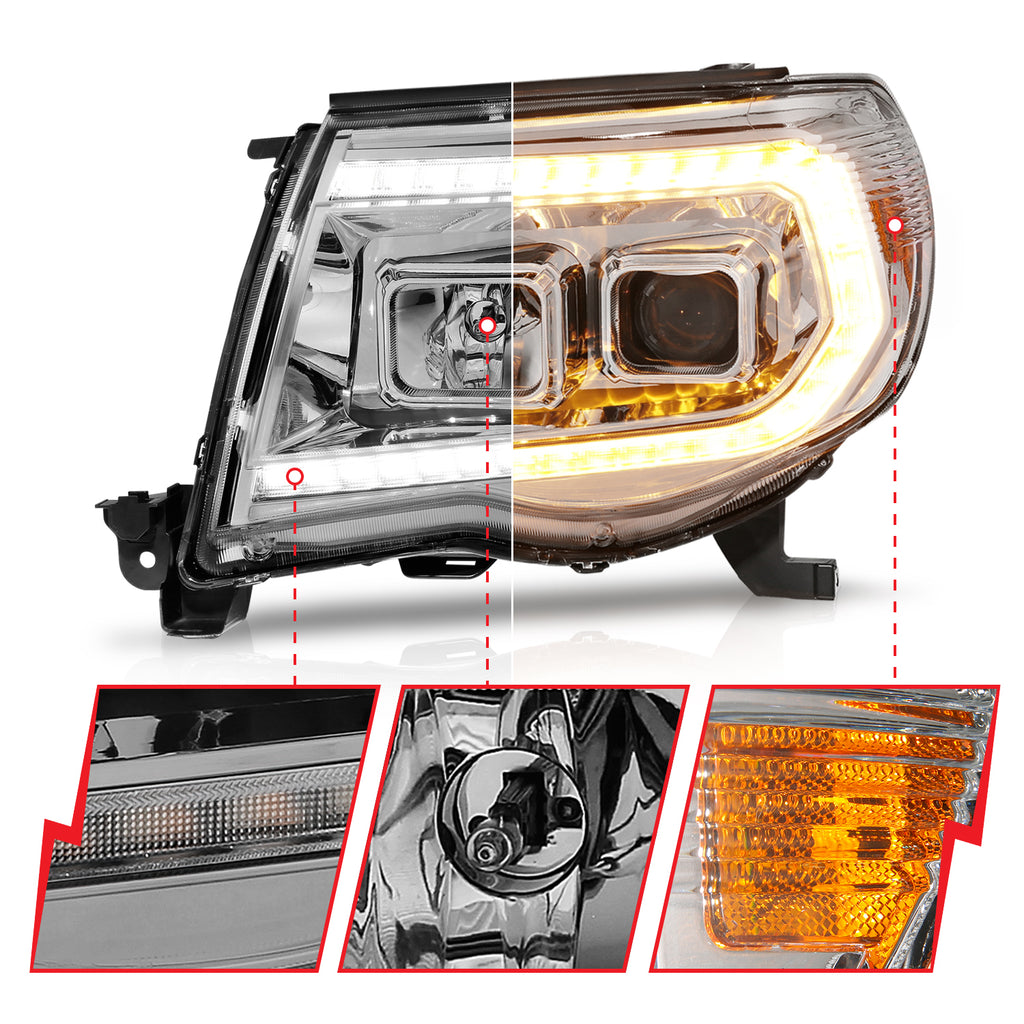 05-11-Toyota-Tacoma-Projector-Headlights-WLight-Bar-Switchback-Chrome-Housing