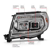 Load image into Gallery viewer, 05-11-Toyota-Tacoma-Projector-Headlights-WLight-Bar-Switchback-Chrome-Housing