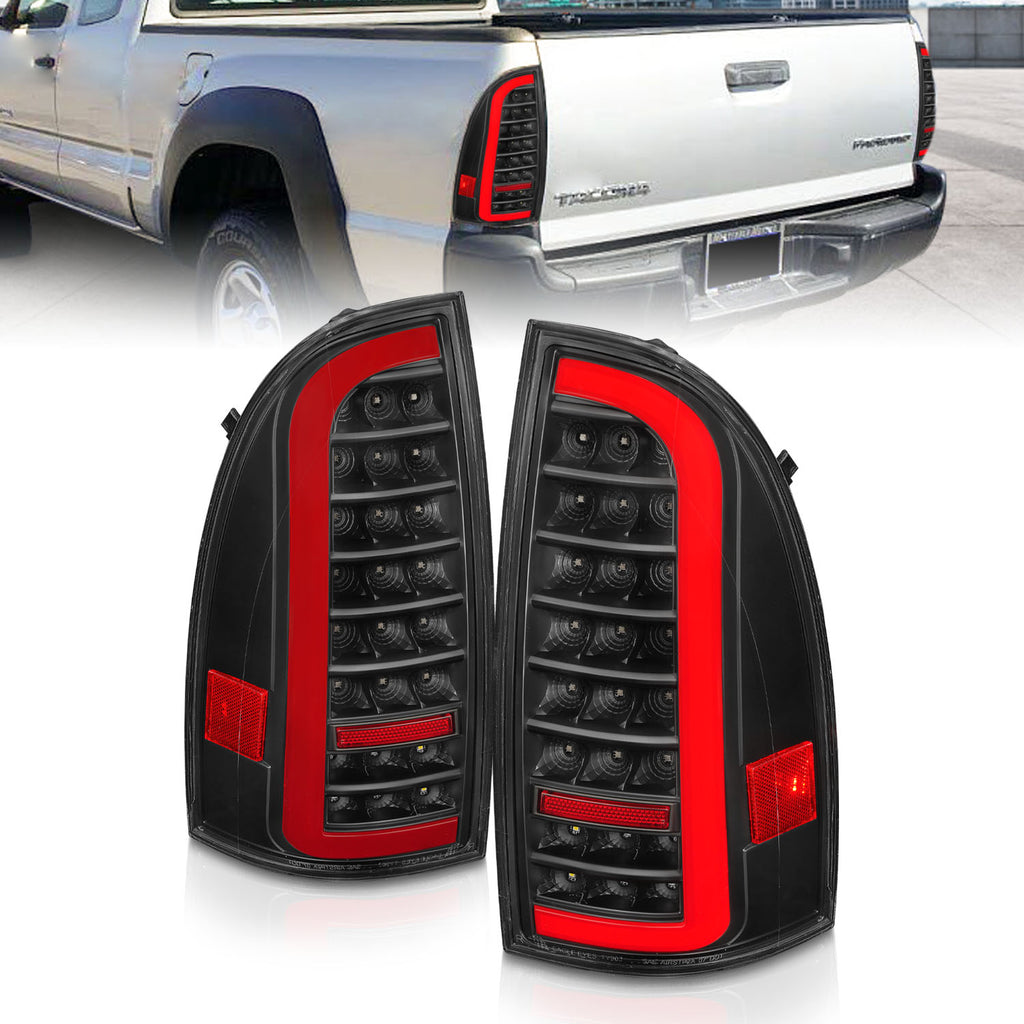 05-15-Toyota-Tacoma-Full-Led-Tail-Lights-WLight-Bar-Sequential-Black-Housing-Clear-Lens