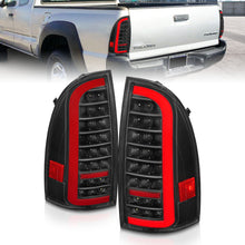 Load image into Gallery viewer, 05-15-Toyota-Tacoma-Full-Led-Tail-Lights-WLight-Bar-Sequential-Black-Housing-Clear-Lens