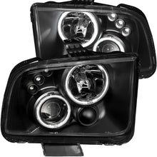 Load image into Gallery viewer, 0509-Mustang-Headlights-Projector-With-HaloBlack-Clear-With-Amber-Reflectors-DrivePass