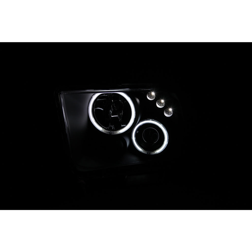 0509-Mustang-Headlights-Projector-With-HaloChrome-Clear-With-Amber-Reflectors