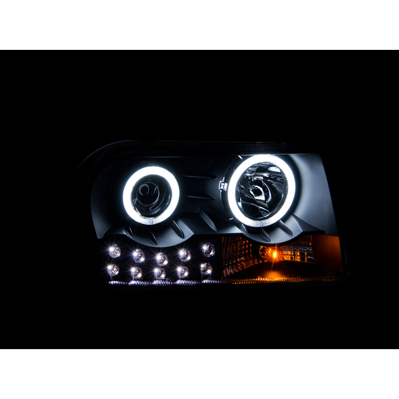 0510-Chrysler-300(Not-Limited)Headlights-Projector-With-HaloBlack-Clear-With-Amb-DrivPass