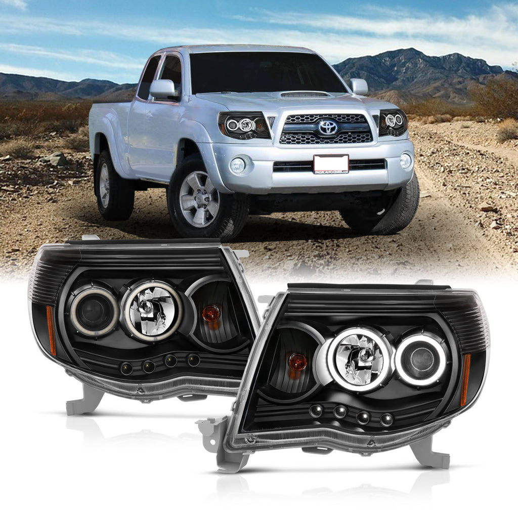 0511-Tacoma-Black-Clear-Projector-With-Halos-Headlights-DriverPassenger