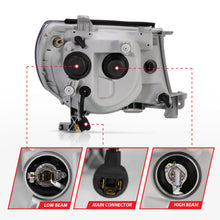 Load image into Gallery viewer, 0511-Tacoma-Black-Clear-Projector-With-Halos-Headlights-DriverPassenger