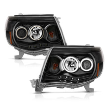 Load image into Gallery viewer, 0511-Tacoma-Black-Clear-Projector-With-Halos-Headlights-DriverPassenger