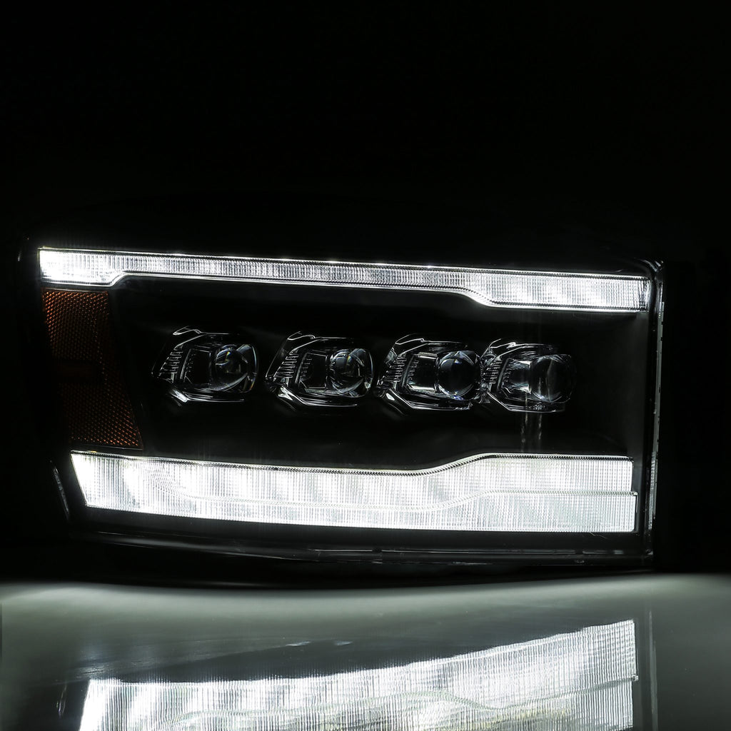 06-08-Dodge-Ram-1500Hd-Nova-Led-Projheadlights-Plank-Style-Blk-WSeq-SignalDrlAmber-Led