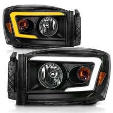 Load image into Gallery viewer, 06-09-Dodge-Ram-150025003500-Headlights-Black-HousingClear-Lens-(WSwitchback-Light-Bars)