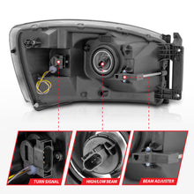 Load image into Gallery viewer, 06-09-Dodge-Ram-150025003500-Headlights-Chrome-HousingClear-Lens-(WSwitchback-Light-Bars)