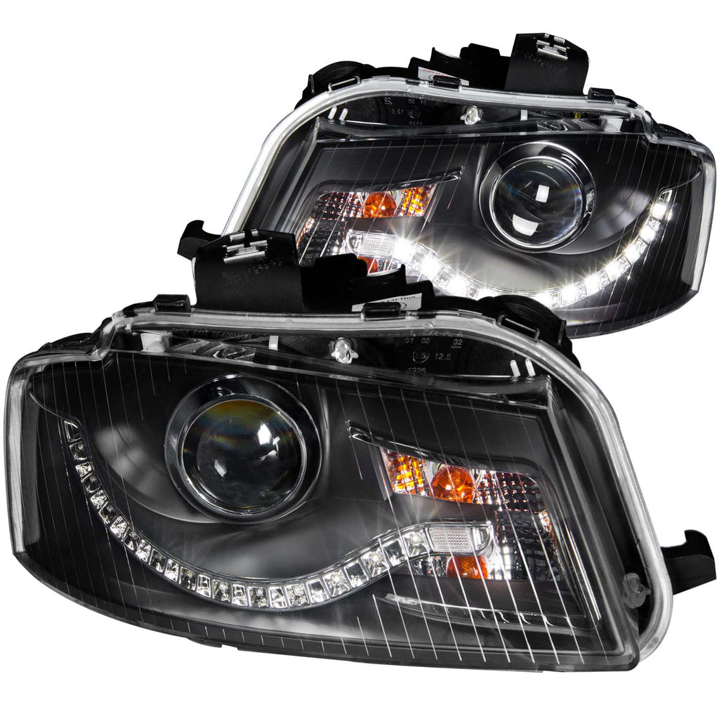 0608-Audi-A3-Projector-Black-Clear(R8-Led-Style)(DriverPassenger