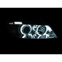 Load image into Gallery viewer, 0608-Bmw-3-Series-E90e91-Projector-Halo-WLed-Bar-Chrome-Clear-WAmber(Ccfl)DrivePass