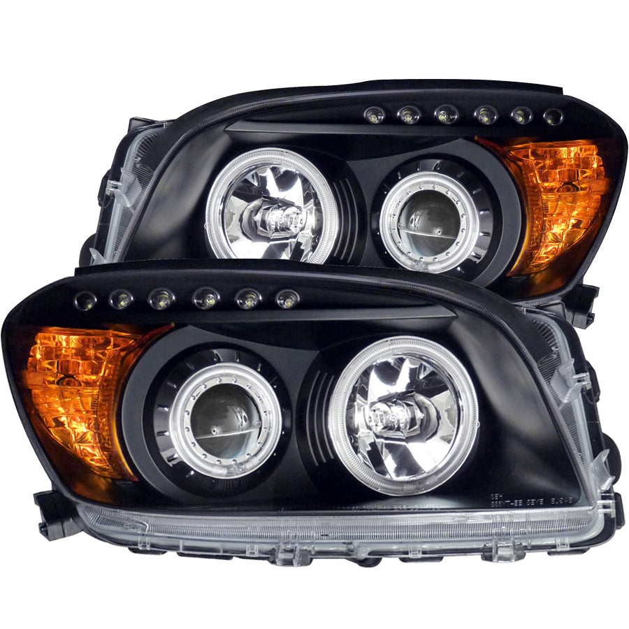 0608-Rav4-Headlights-Black-Clear-Projector-With-Halos-DriverPassenger