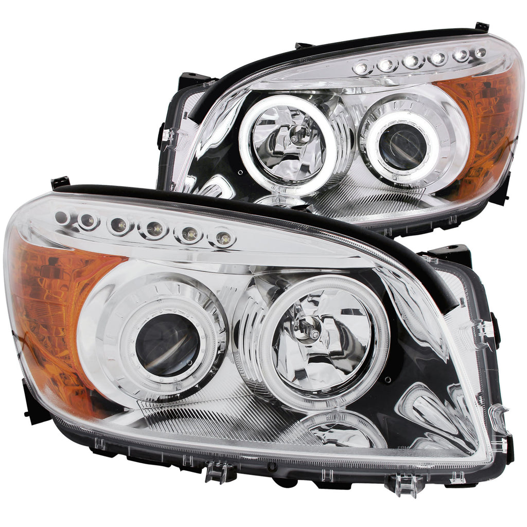 0608-Rav4-Projector-Chrome-Clear-Amber(Ccfl)Headlights-DriverPassenger