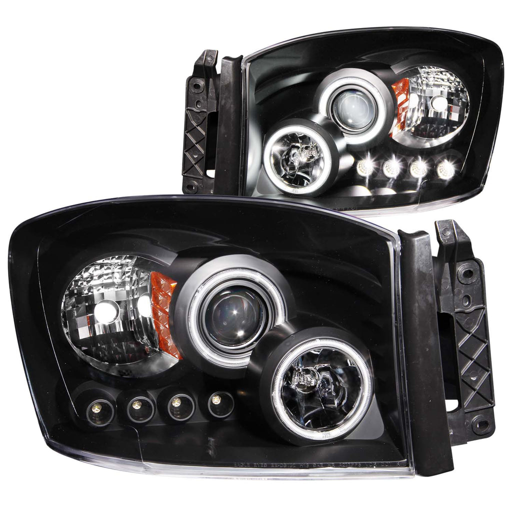 0609-Ram-15000609-Ram-25003500-Projector-Halo-Black-Clear-Amber(Ccfl)Headlights-DrivPass